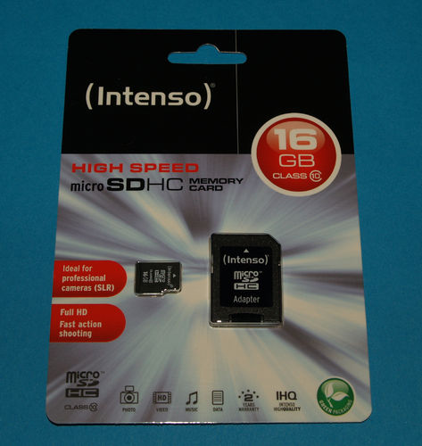 Micro SD Card -  16 GB von Intenso Class 10